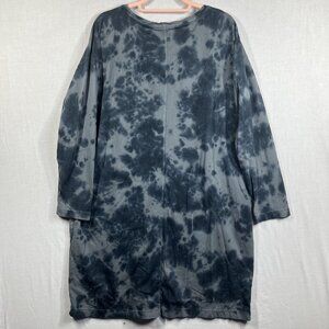 Pure Jill Cloud Knit Dress Womens Large Tall Long Sleeve Pockets Tie-Dye
